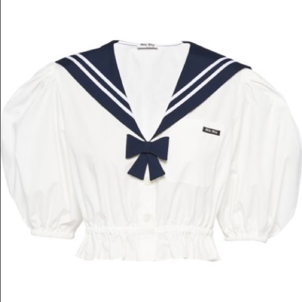 ISO: Miu Miu Poplin Sailor Blouse